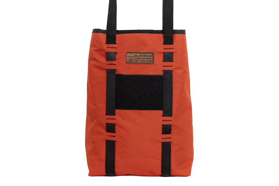 X-Pac Market Tote bag by Blue Ridge Overland Gear - orange colorway, front view