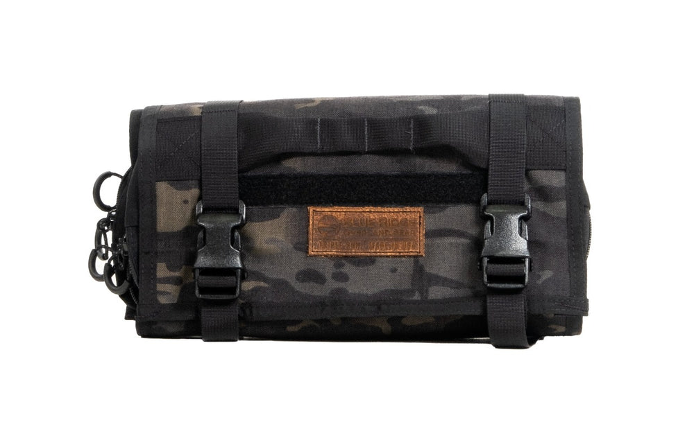 MultiCam Black Tool Pouch Roll by Blue Ridge Overland Gear - direct front view