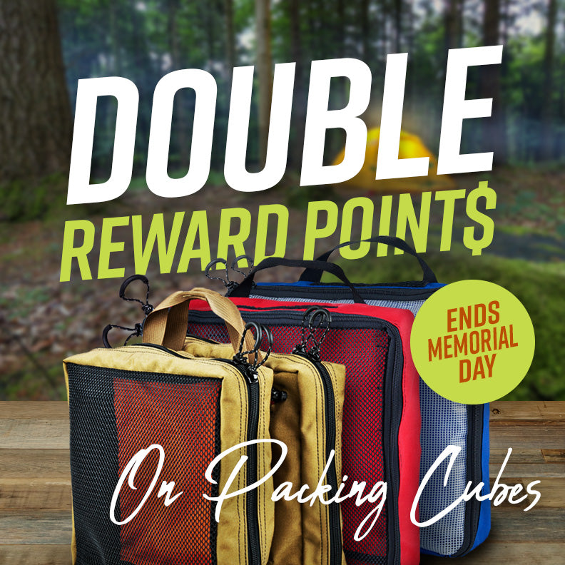 Double Points on Blue Ridge Overland Gear Packing Cubes