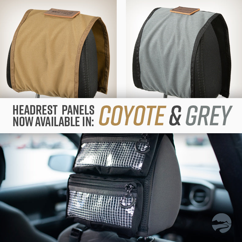 Headrest Panels: Now in Coyote and Grey