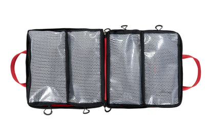 Inner detachable Velcro pouches of the Blue Ridge Overland Gear large first-aid bag.