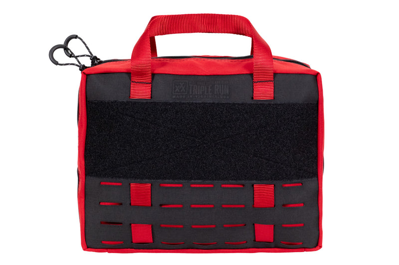 IFAK Medium First Aid Bag - red, front with Triple Run MOLLE and velcro field