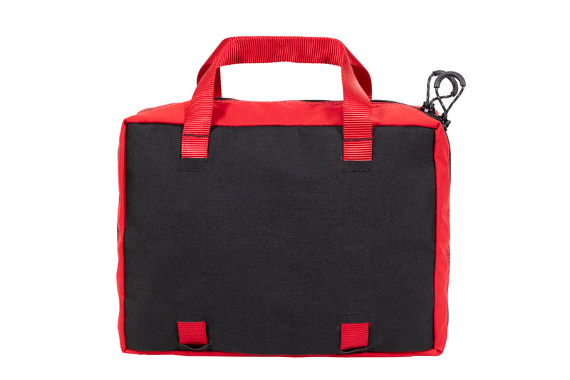 Medium First Aid Bag - back side of bag, red and black