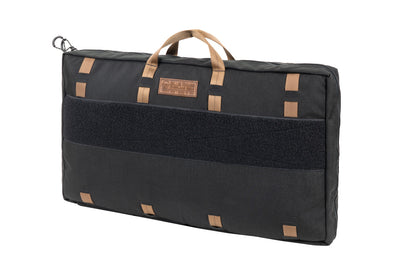 22 inch Partner Steel Stove Bag - front, with coyote straps and handles, and leather BROG logo tag