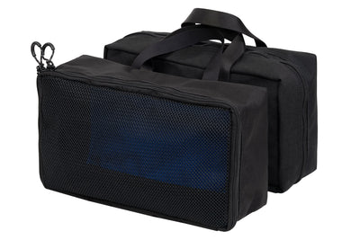 Triple Run Air Hose Bag - front, with velcro mesh and blue interior