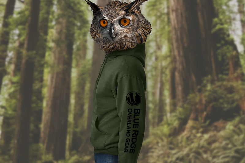 BROG Forest Dweller Hoodie - side view with owl man