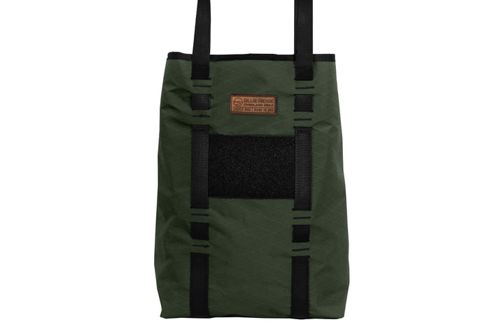 X-Pac Market Tote bag by Blue Ridge Overland Gear - olive green colorway, front view
