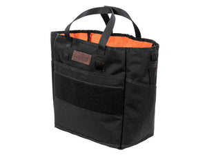 Blue Ridge Overland Gear Tactical Tote Bag - Black color, front side view.