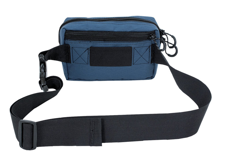 Bum Bag XL in Ocean Blue - rear, with zipper pocket and wide strap