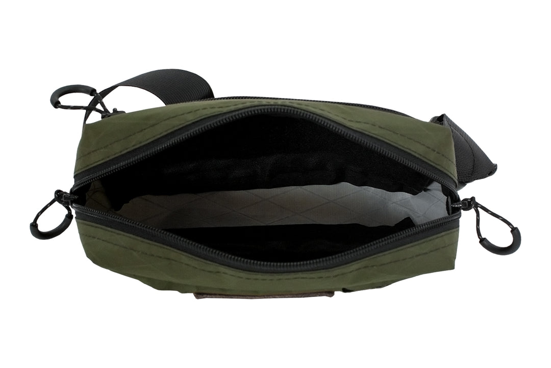 Bum Bag XL in Olive Green - interior with velcro
