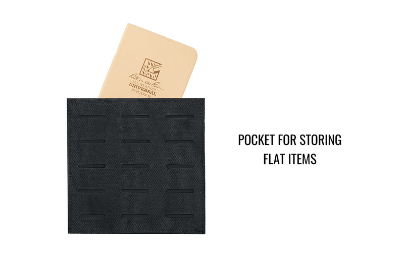 Blue Ridge Overland Gear EDC Panel with Velcro straps - front with top pocket for storing flat items