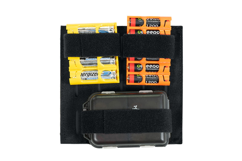 Blue Ridge Overland Gear EDC Panel with Velcro straps - with items attached via laser cut MOLLE front