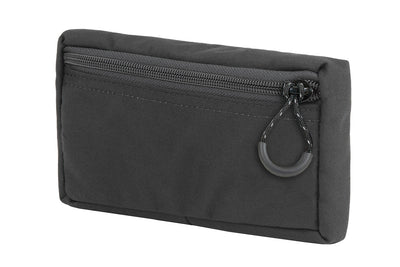 Medium Velcro Pouch, front view angled, black 