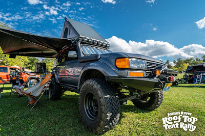 Roof Top Tent Rally at James River State Park - close up shot of off-road vehicle at the event