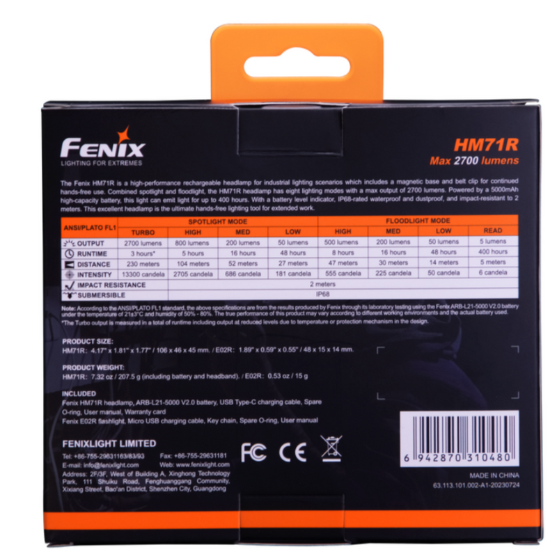 Fenix HM71R - E02R Combo Pack