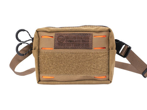 Bum Bag by Blue Ridge Overland Gear, coyote with orange version, front