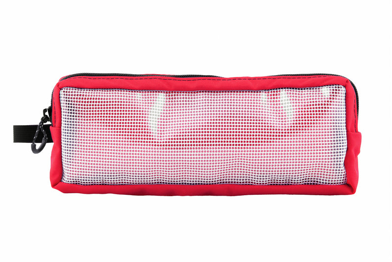 Utility Pouch Large in Red - with clear front