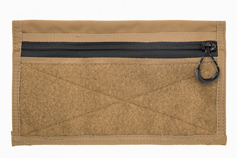 Velcro Visor Organizer (COYOTE) - rear, with velcro and zipper pocke