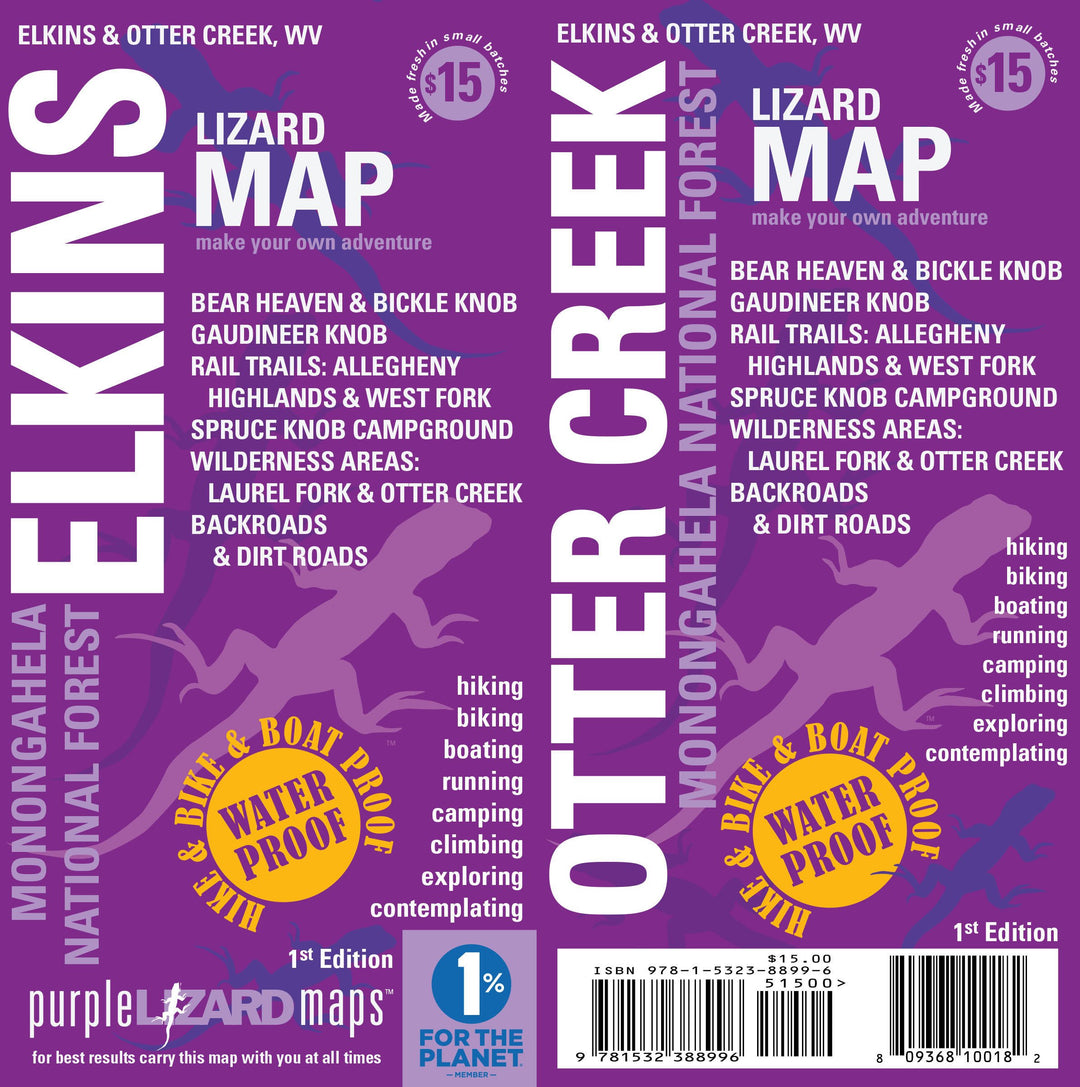 Elkins-Otter Lizard Map, West Virginia