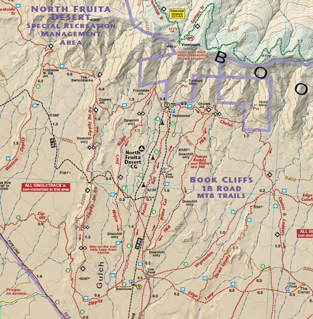 18 Road Inset section of Colorado Fruita - Grand Junction - Trails and Recreation Topo Map | Latitude 40° | Blue Ridge Overland Gear