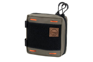 BROG EDC pouch, front with velcro and leather logo tag attached
