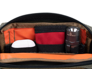 First Aid Wallet - folded in the Velcro Elastic Keeper 6" and attached on the interior of a Bum Bag