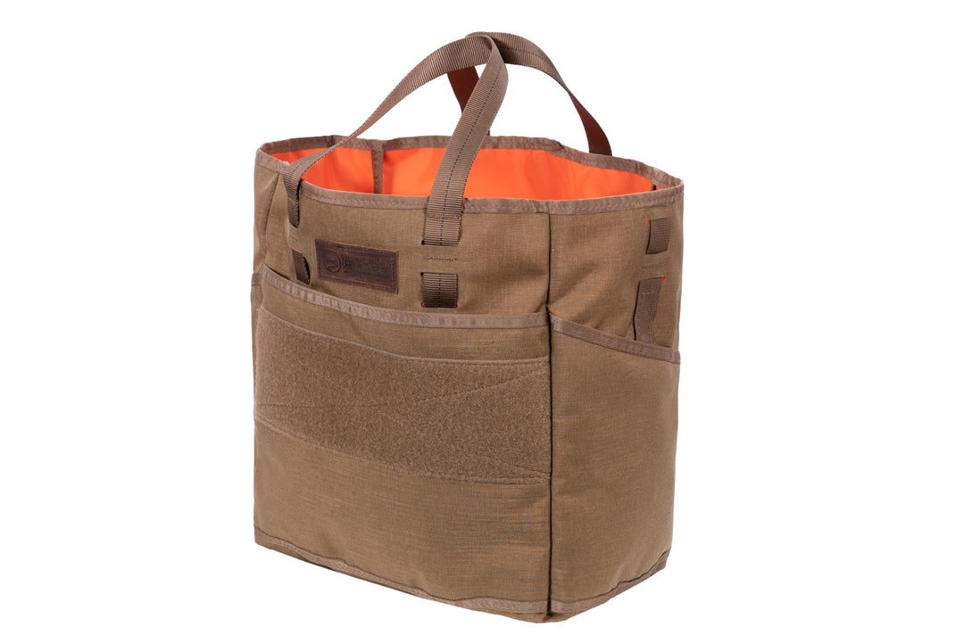 Blue Ridge Overland Gear Tactical Tote Bag - Coyote color, front side view.