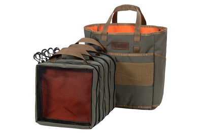 Blue Ridge Overland Gear green tactical Tote Bag bundle with four Medium Packing Cubes - front view. Made in the USA