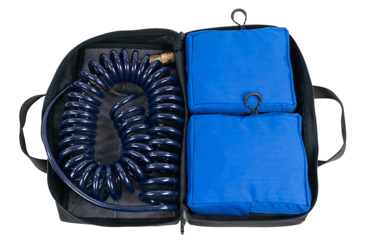Triple Run Air Tools Kit - Air Tools bag, interior with two velcro pouches and air hose