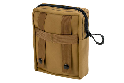 Triple Run small MOLLE GP Pouch by Blue Ridge Overland Gear - coyote tan and orange colorway - back
