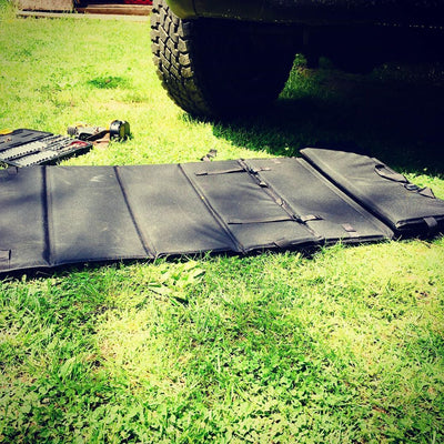 Trail Creeper Off Road Mechanic Multi Mat Top Unfolded on grass Blue Ridge Overland Gear