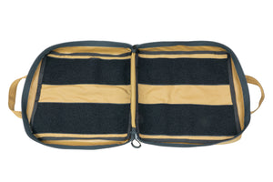 Blue Ridge Overland Gear Tool Bag shell open with interior hook-and-loop panels for removable pouches.