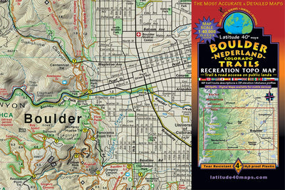 Boulder – Nederland Colorado Trails - Trails and Recreation Topo Map | Latitude 40°