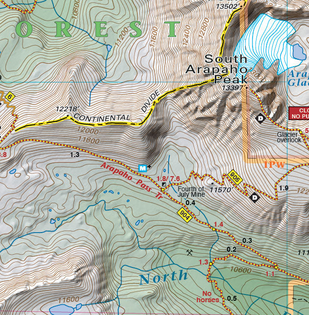 Boulder – Nederland Colorado Trails - Trails and Recreation Topo Map | Latitude 40°