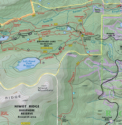Boulder – Nederland Colorado Trails - Trails and Recreation Topo Map | Latitude 40°