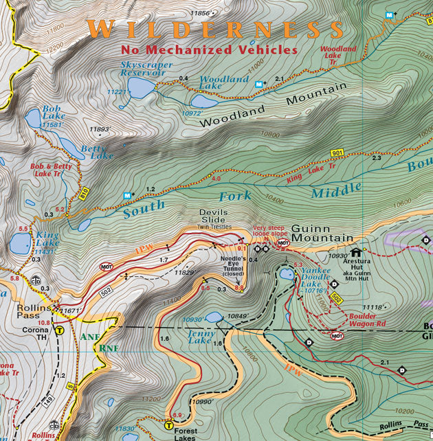 Boulder – Nederland Colorado Trails - Trails and Recreation Topo Map ...