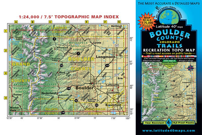Colorado Boulder County - Trails and Recreation Topo Map | Latitude 40° Blue Ridge Overland Gear