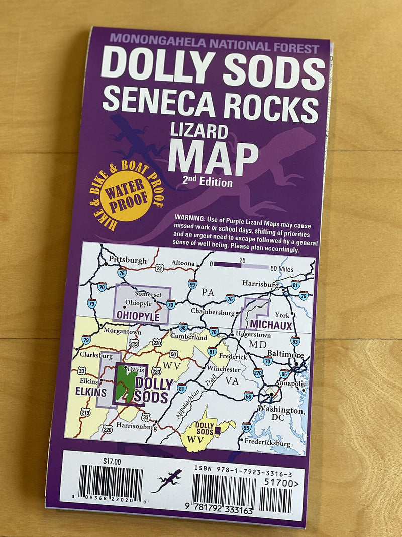 Dolly Sods - Seneca Rocks Lizard Map, West Virginia