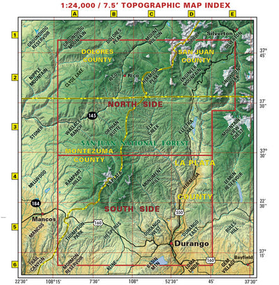 Topographic Map Index for Colorado legend for Colorado Boulder County - Trails and Recreation Topo Map | Latitude 40° Blue Ridge Overland Gear