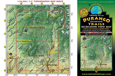 Colorado Durango Trails - Trails and Recreation Topo Map | Latitude 40° Cover and Topographic Map Index | Blue Ridge Overland Gear