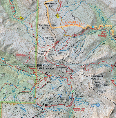 Engineer Pass section of Colorado Telluride - Trails and Recreation Topo Map | Latitude 40° Blue Ridge Overland Gear
