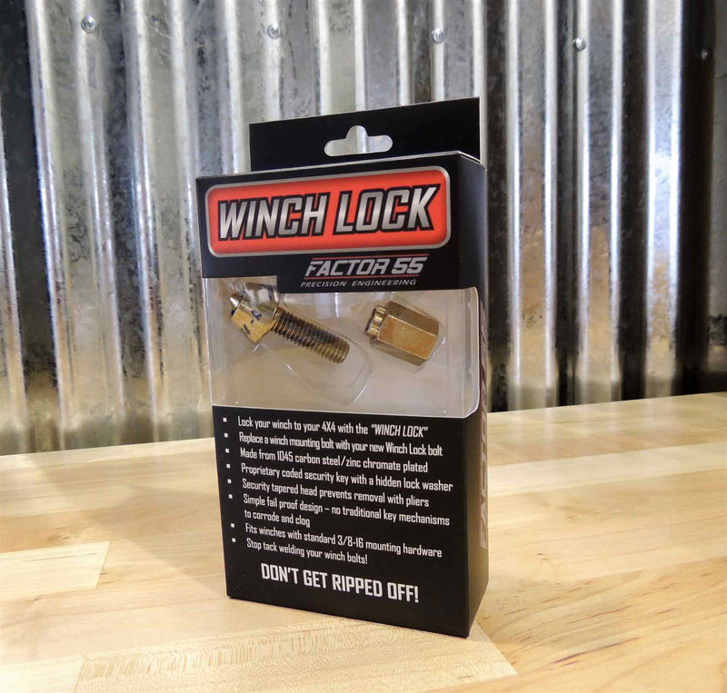 Winch Lock Bolt & Key Assembly 3/8-16 | Factor 55  - Blue Ridge Overland Gear