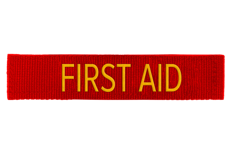 ID Panel | FIRST AID | (Gold on Red)
