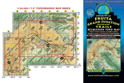 Cover of Colorado Fruita - Colorado Fruita - Grand Junction - Trails and Recreation Topo Map | Latitude 40° | Blue Ridge Overland Gear