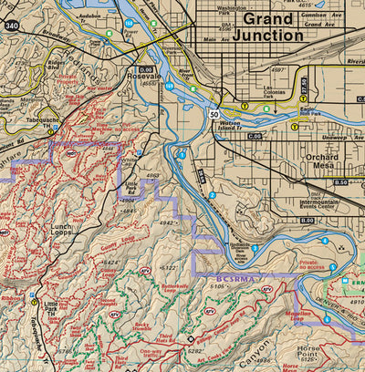 Colorado Fruita - Grand Junction - Trails and Recreation Topo Map | Latitude 40°