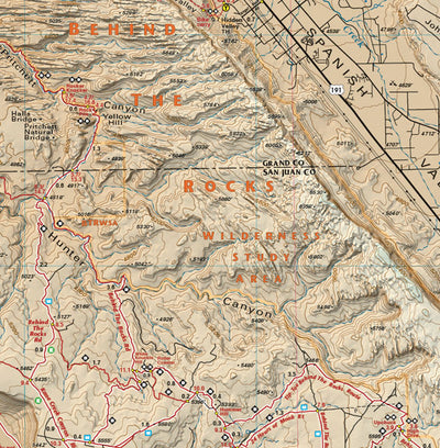 Utah Moab West Trails - Trails and Recreation Topo Map | Latitude 40°