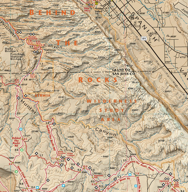 Utah Moab West Trails - Trails and Recreation Topo Map | Latitude 40°
