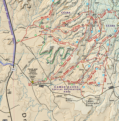 Utah Moab West Trails - Trails and Recreation Topo Map | Latitude 40°
