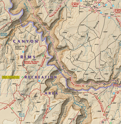 Utah Moab West Trails - Trails and Recreation Topo Map | Latitude 40°