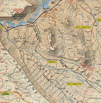 Utah Moab West Trails - Trails and Recreation Topo Map | Latitude 40°